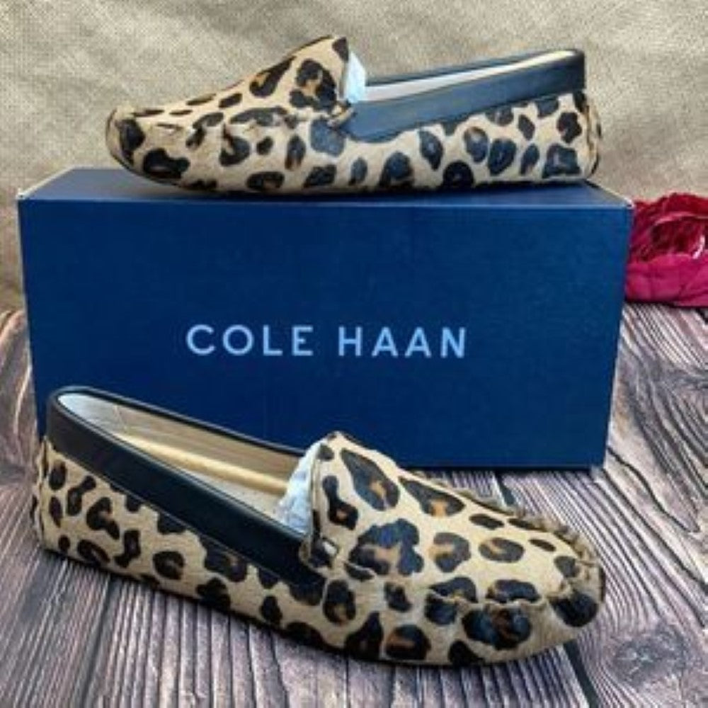 cole haan leopard loafers
